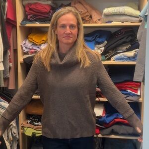 Market & Spruce Brown Cowl Neck Sweater